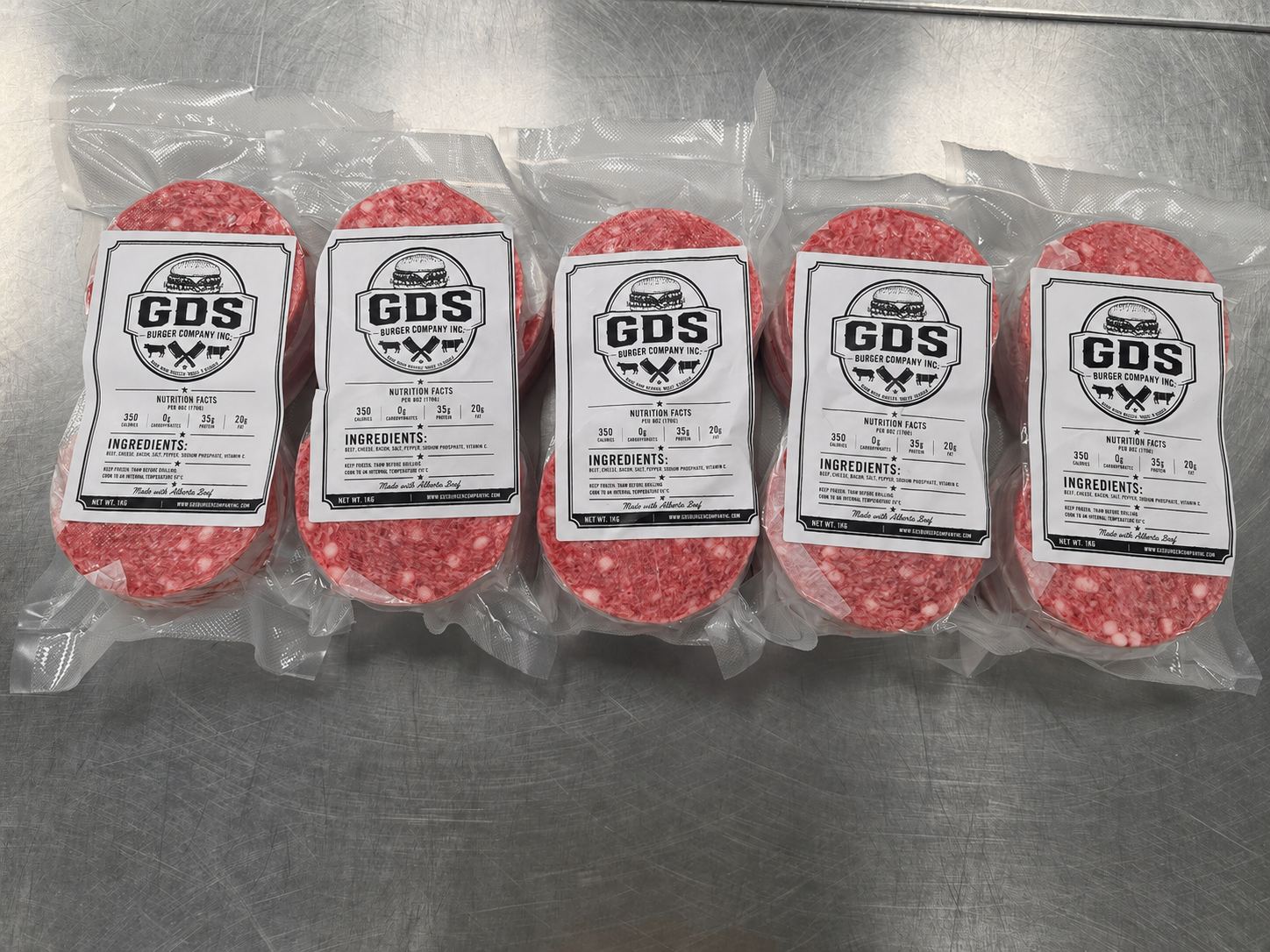 GDS Burger Company — packaged burger patties